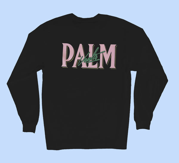 Palm Vaults Long Sleeve Tee  Black (Logo Front & Back)