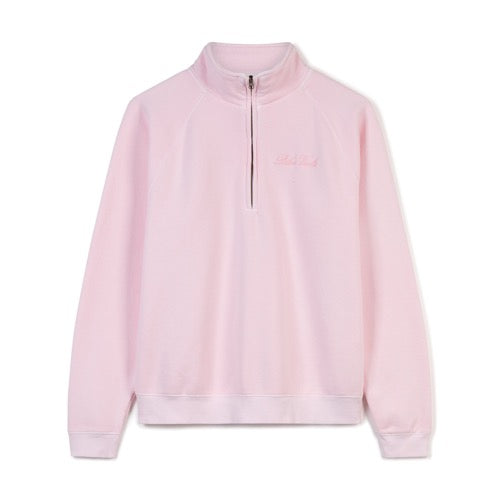 Pink Script Half Zip Sweater